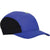 The Mons Royale Voss Cap is a blue five-panel hat featuring black mesh side panels and a curved brim, seen from an angle.