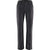 The Klattermusen Women's Grimm Pants in Large feature a straight-leg, dark gray design with button and zipper closure, front pockets, and visible knee stitching, shown on a white background.