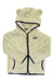 Toddlers printed hi-pile fleece jacket, light natural with navy trim and bear-ear hood