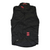 Men's black insulated cycling gilet with full zip and red chest stripe emblem