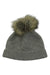 The Lost Horizons Women's Tiffany Beanie is a gray knit hat with a faux fur pom-pom and folded brim, offering cozy wool warmth and style for chilly days.
