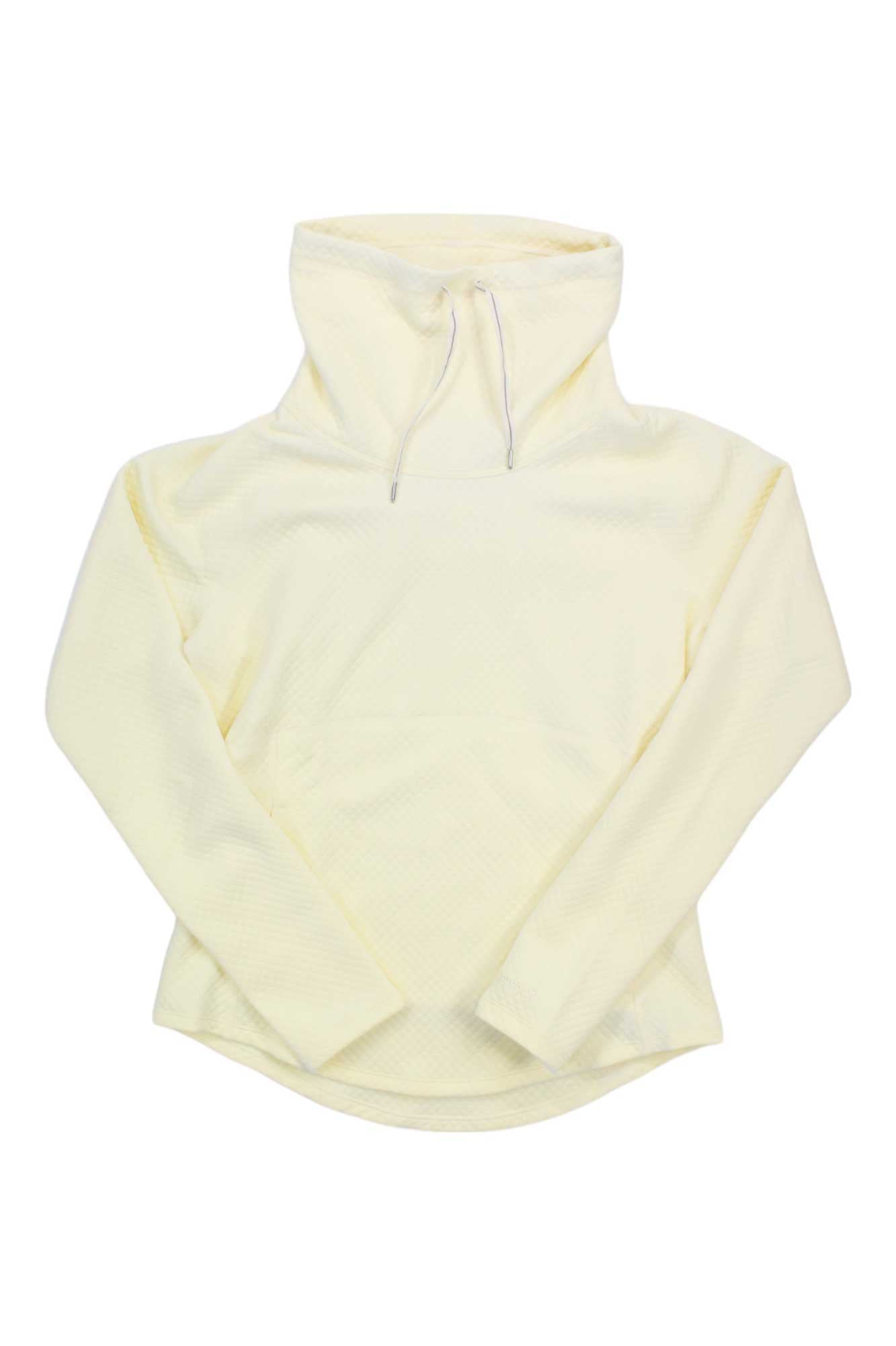Women's pullover hoodie, pale cream, drawstring hood and long sleeves