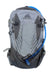 The Gregory Women's Avos 10L H2O Pack is a gray bike backpack with black accents and a blue side hydration tube for easy use as a hydration pack.