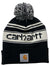 Carhartt Mens Knit Pom-Pom Cuffed Logo Beanie Carhartt