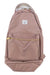 The Herschel Supply Company Nova Backpack is light brown, made from recycled fabric, with a front zip pocket, small top handle, interior laptop sleeve, and a white rectangular brand label on the front.
