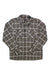 The Outdoor Research Men's Feedback Flannel Twill Shirt features long sleeves, a brown-beige-blue-navy plaid pattern, two button-flap chest pockets, moisture-wicking fabric, and UPF 50+ for outdoor style and comfort.