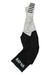 The Rapha Mens Pro Team Bib Shorts II - Regular are black and white with a large white RAPHA logo on the left leg, race-grade chamois, and a white mesh upper, shown laid flat on a white background.