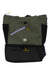 Insulated tote cooler bag in green and black, front logo and zip pocket with pull