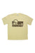 Men's short-sleeve T-shirt, pale yellow, black outdoor mountain logo