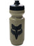 The Fox Purist 26 Oz Bottle is a beige, BPA-free water bottle with a black screw-top lid and a stylized black fox head logo on the front.
