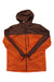 Men's brown and orange zip-up performance hoody with attached hood