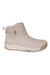 Light beige pull-on insulated waterproof high-top boots with side gore and treaded rubber sole