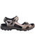 Men's sport sandal, light beige with black straps and chunky rubber sole