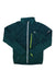 Men's hybrid jacket, stand-collar full-zip, dark teal with neon green zipper trim