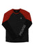 The Mons Royale Mens Tarn Merino Shift Wind Jersey is a merino wool long-sleeve biking shirt with a black body, dark red shoulders and upper sleeves, and "MONS" printed vertically in white on the left sleeve.