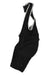 A pair of Mens Bib Shorts in black with white-trimmed shoulder straps lies flat on a white background—an essential piece of men's cycling apparel.