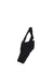Womens cycling bib short in dark fabric with shoulder straps and bib panel
