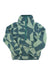 The Billabong Women's Switchback Pullover is a fuzzy, long-sleeve fleece with a high collar, partial snap-button front, and abstract geometric pattern in dark teal and mint green—ideal for cozy, casual wear.