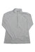The Under Armour Womens UA Tech Twist 1/2 Zip Top is a light gray, long-sleeve fitness pullover with a quarter-zip front and mock neck, shown laid flat on a white background. Moisture-wicking design keeps you comfortable during workouts.