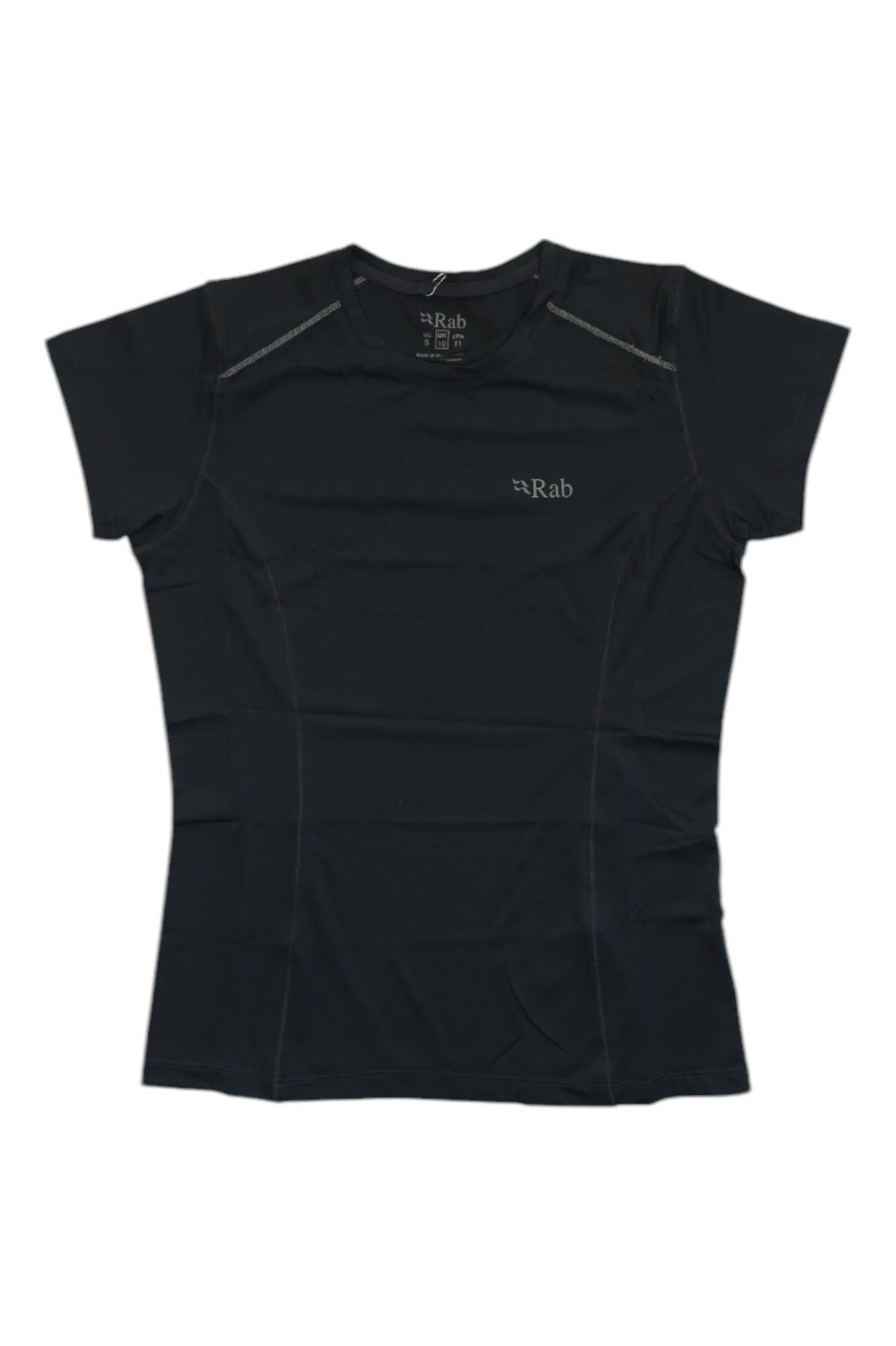 Women's Rab Force T-shirt, black crew-neck short-sleeve performance top