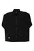 A black Helly Hansen Mens Manchester 2.0 Softshell Jacket with a front zipper, high collar, and two zippered side pockets is displayed flat on a white background. Water repellent and ideal for hiking, with the logo on the lower left side.