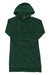Toad & Co women's hooded dress, dark green with drawstring hood and long sleeves
