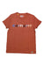 The Carhartt Womens Relaxed Fit Lightweight Multi Color Logo Graphic SS T-Shirt in rust displays the brand’s name in multicolored letters across the chest. This short-sleeved tee is shown laid flat on a white background.