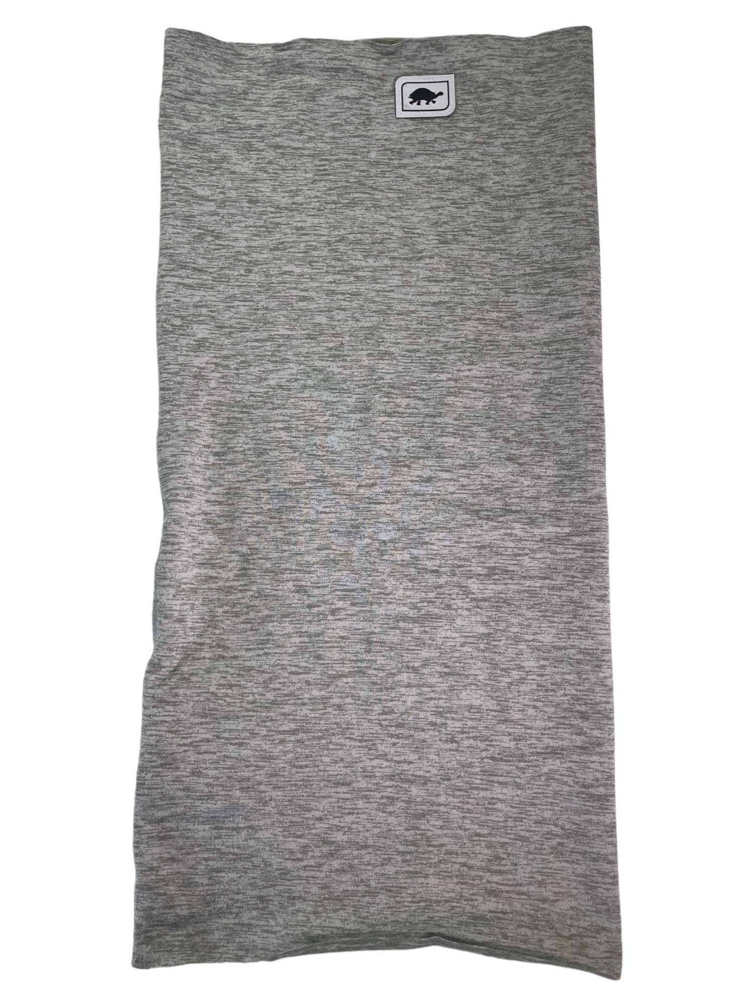 Womens knit neck warmer tube, heather gray, one size