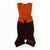 The Rapha Mens Pro Team Bib Shorts II - Regular features orange shoulder straps and upper, dark maroon lower section, RAPHA in orange on both legs, and a race-grade chamois for optimal comfort on intense rides.