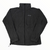 Women’s full-zip fleece jacket in dark charcoal with stand collar and front zipper