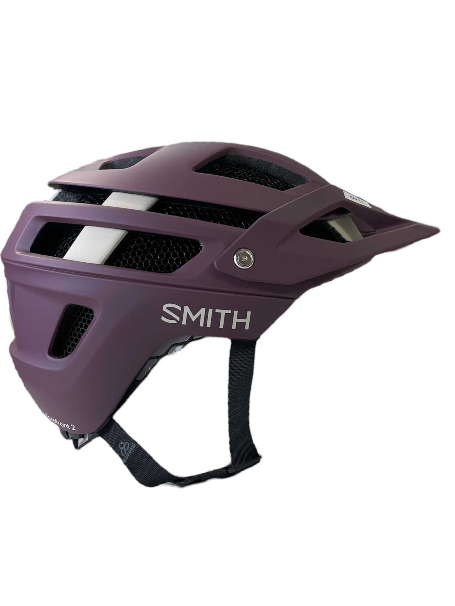 Smith Forefront 2 MIPS helmet in matte amethyst with vented openings and chin strap