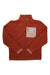 The Rothe Fleece Jacket is a rust-colored women’s pullover with a full zip, pink chest pocket, high collar, long sleeves, logo patch, and is made from bluesign approved materials—ideal for snowsports.