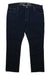 A pair of Carhartt Men's Rugged Flex Straight Tapered Jeans in dark blue with visible gold stitching, five pockets, and a button closure, laid flat on a white background.
