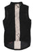 The Rapha Classic Gilet is a sleeveless black cycling vest with a full front zipper, shown open to reveal its vintage newspaper print lining. Made from lightweight, durable fabric—ideal for outdoor adventures.