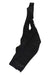The Rapha Mens RCC Pro Team Bib Shorts II - Regular feature shoulder straps and bold RAPHA on the leg, shown in black laid flat on a white background—ideal high-performance cycling shorts for men.