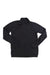 The Helly Hansen Women's Inshore 1/2 Zip Pullover, in black, features long sleeves, a stand-up collar, and is made from recycled polyester. Shown laid flat on a white background.
