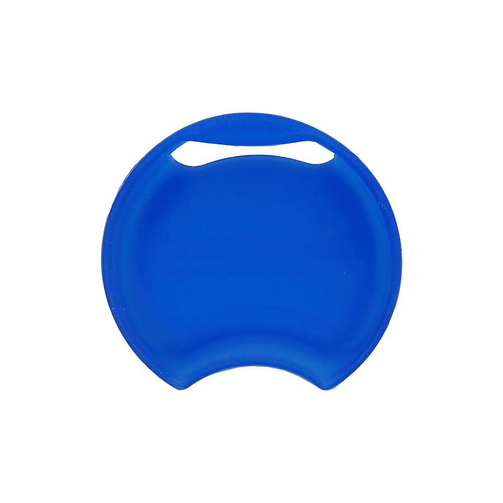 Blue SplashGuard with top handle cutout, curved splash shield