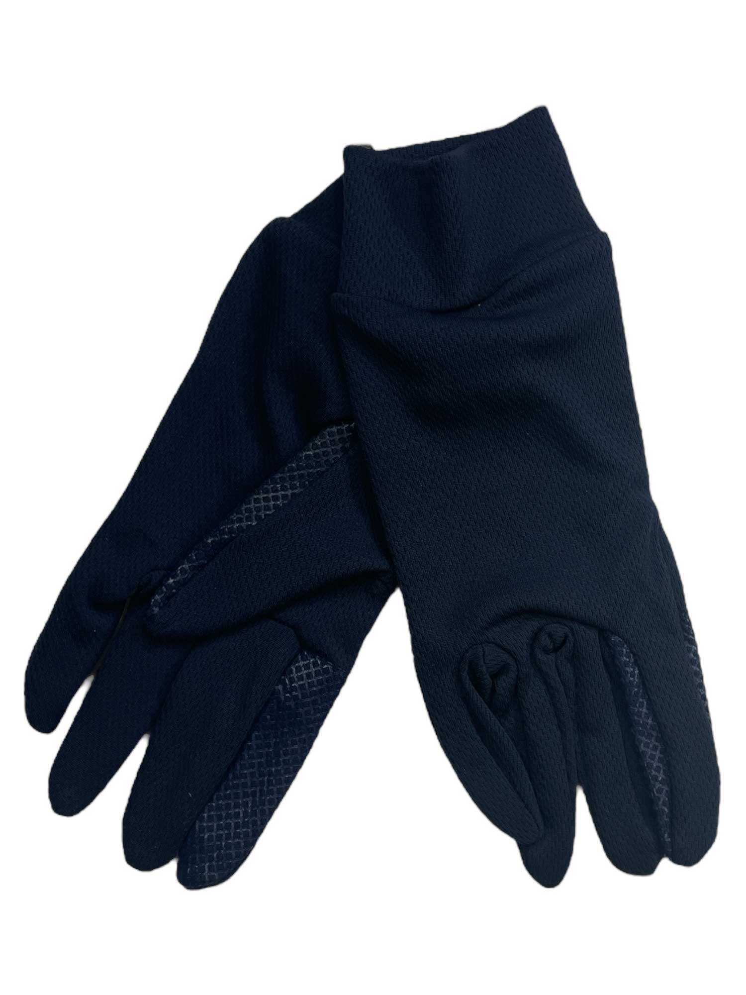 The Hestra Touch Point Dry Wool Glove is a black, touchscreen-compatible pair featuring textured grip patterns on the palms and fingers, shown against a white background.
