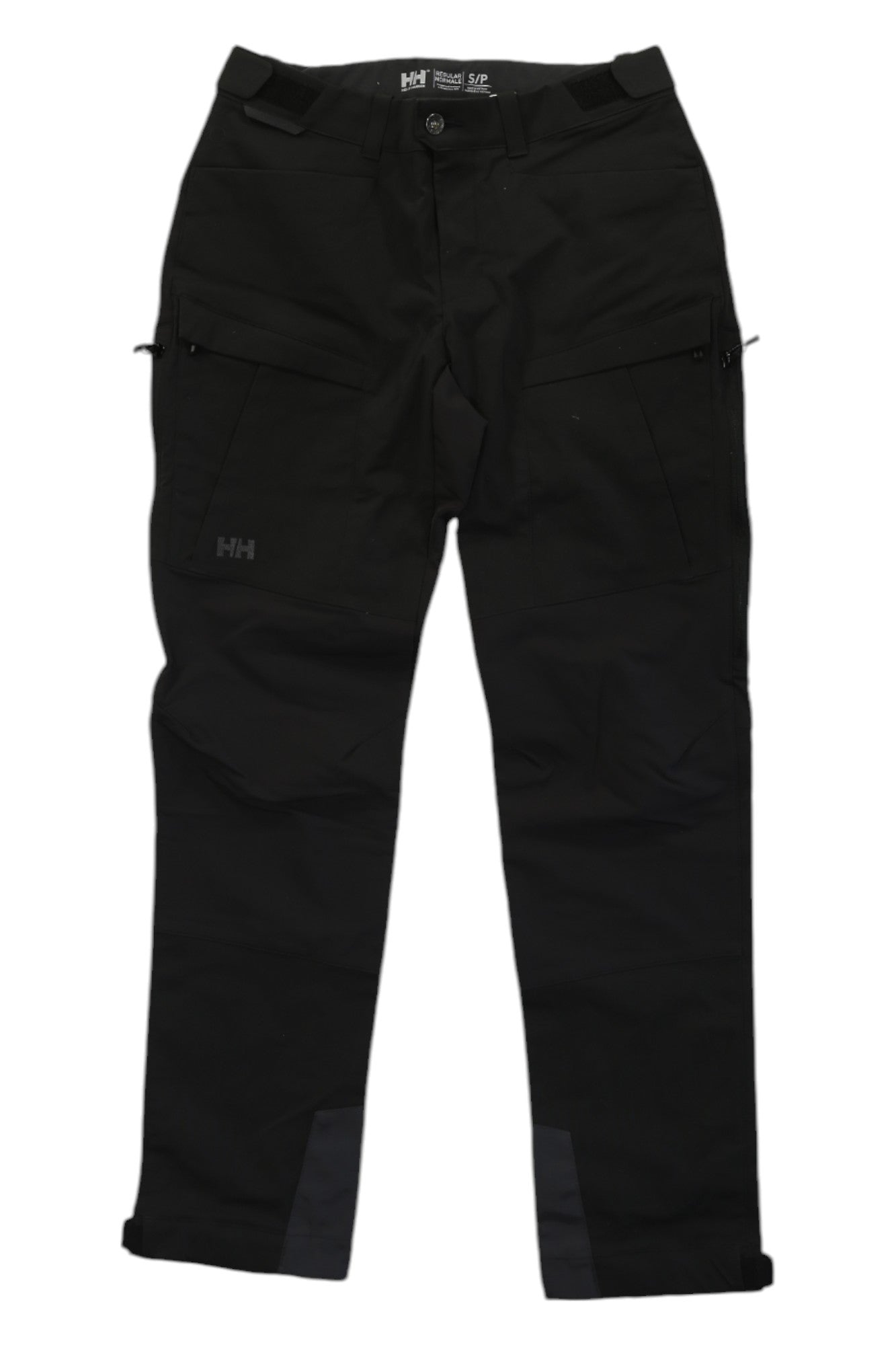 The Helly Hansen Womens Verglas Tur Pant 2.0 features zippered pockets, reinforced knees, and adjustable waist tabs—ideal durable hiking pants for women, shown flat on a white background.