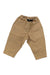 Kids loose tapered pants, khaki tan, elastic waistband and front zip, patch pockets