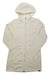 The L.L.Bean Women's Bean's Sweater Fleece Coat, shown in light beige with long sleeves, a hood, and front pockets, is displayed laid flat on a white background.