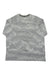Women's thermal merino crew top, gray abstract block pattern, short sleeves
