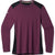 The Smartwool Mens Active LS Tech Tee is a dark purple Merino wool hiking shirt with black shoulder and side panels, featuring a crew neck and long sleeves, shown on a white background.