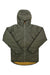 Men's hooded puffer jacket, olive green with full-length front zip