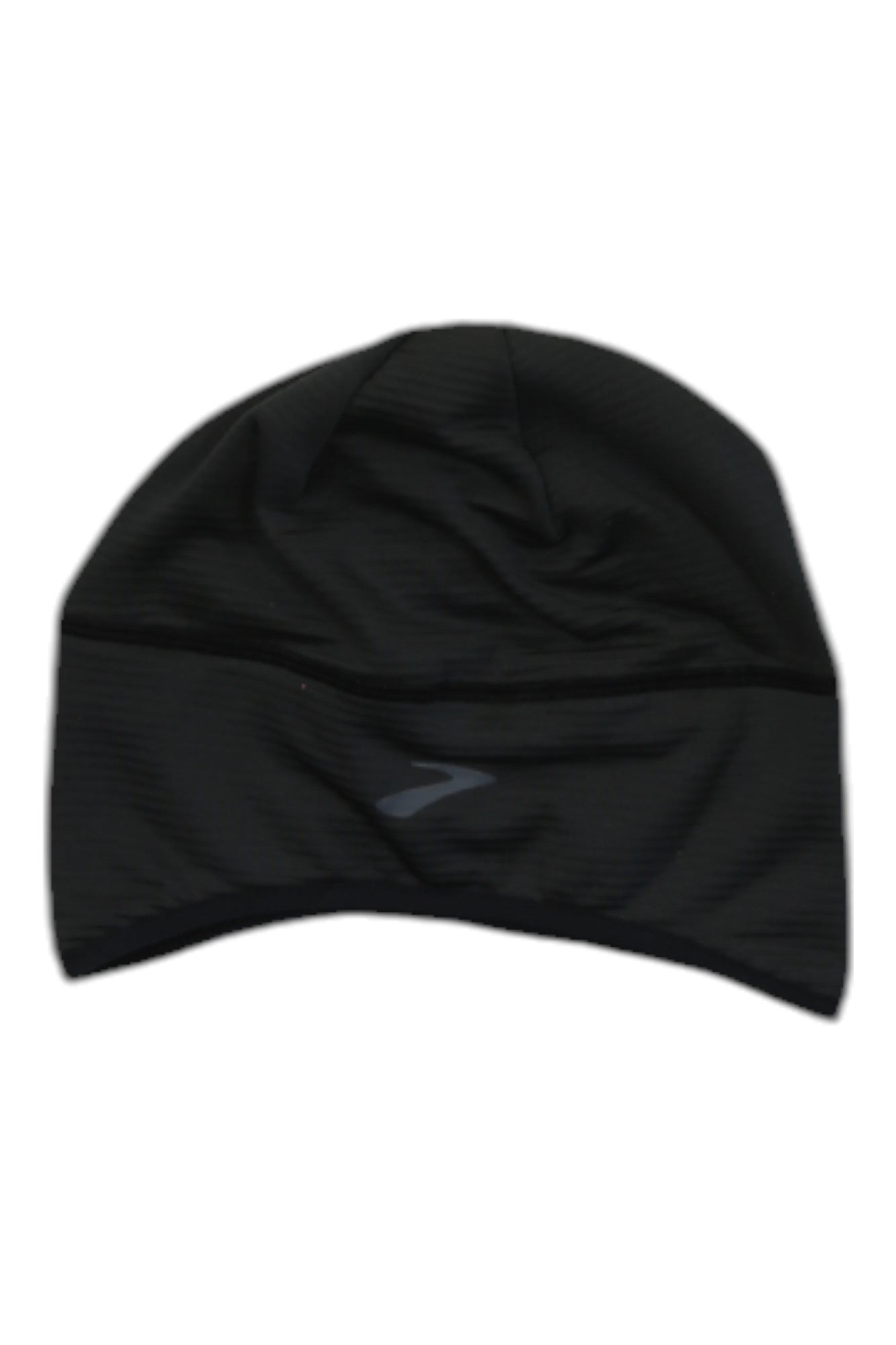 Black thermal beanie with subtle Brooks logo and ribbed cuff