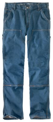 Double-front relaxed-fit light blue denim jeans