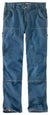 Double-front relaxed-fit light blue denim jeans