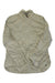 The Sherpa Womens Kiran Jacket is a light beige, long-sleeve, collared outdoor jacket with a front zipper, made from lightweight, slightly wrinkled fabric. Shown laid flat on a white background.