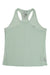 The North Face Womens Wander Tank is a light green racerback tank for women, offering UPF 50 protection. The North Face logo appears on the left chest and inside label near the neckline.
