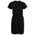 The North Face Womens Never Stop Wearing Dress is a black, knee-length casual dress featuring short sleeves, an elastic drawstring waistband, a crew neckline, and a simple design ideal for everyday wear.